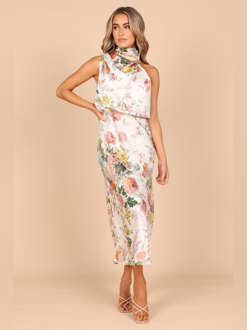 PETAL & PUP ANABELLE HALTER NECK MIDI DRESS - L B3235 - Picture 4 of 6